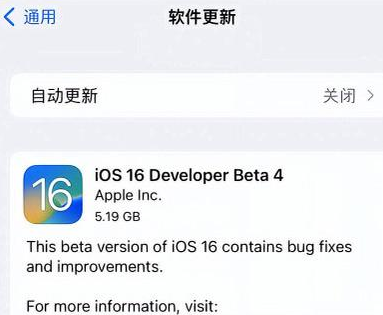 沙洋苹果手机维修分享iOS16 Beta4 更新内容及升级建议 